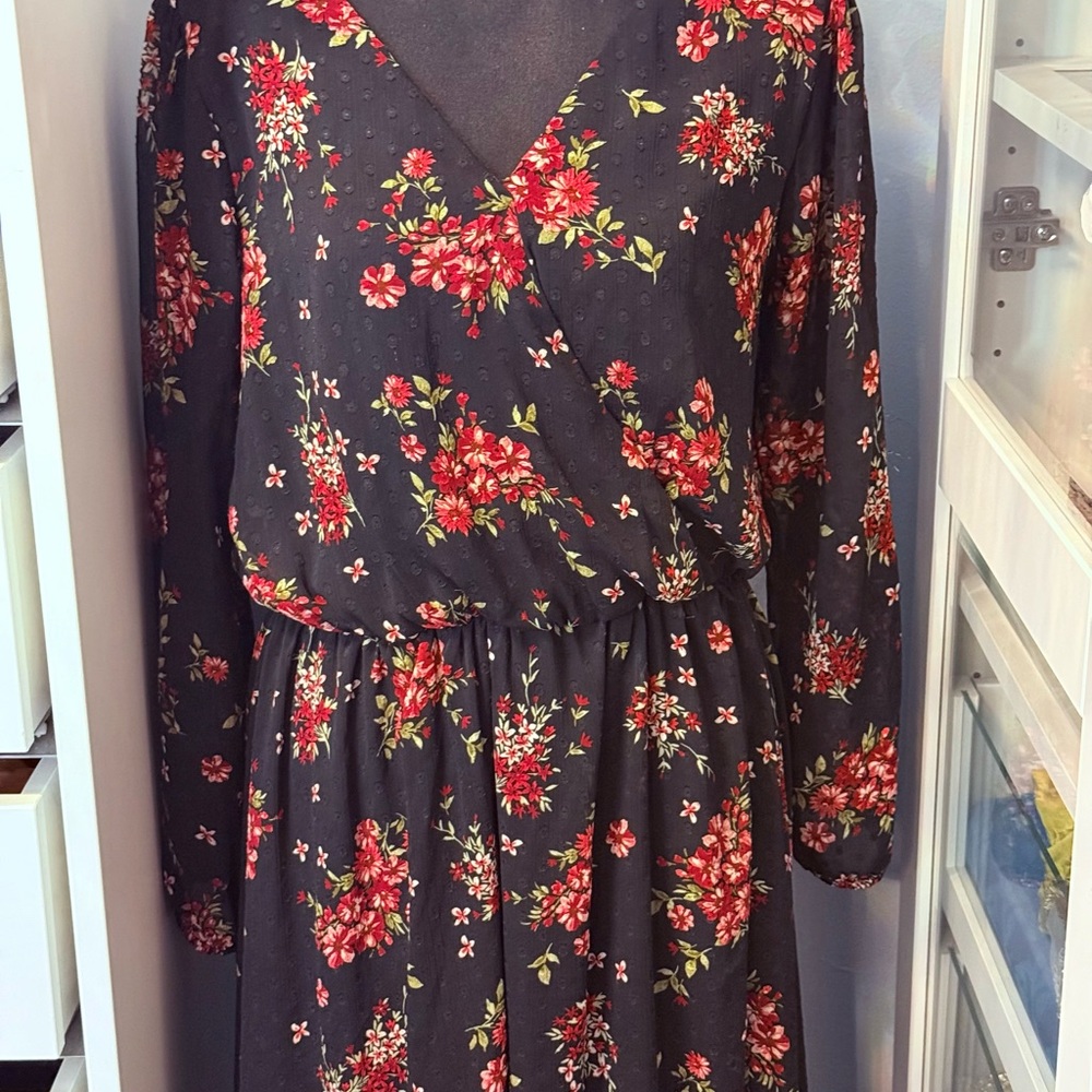 Floral Black Dress